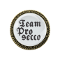 Preview: Trachtenbrosche "Team Prosecco" in Bronze als modisches Accessoire